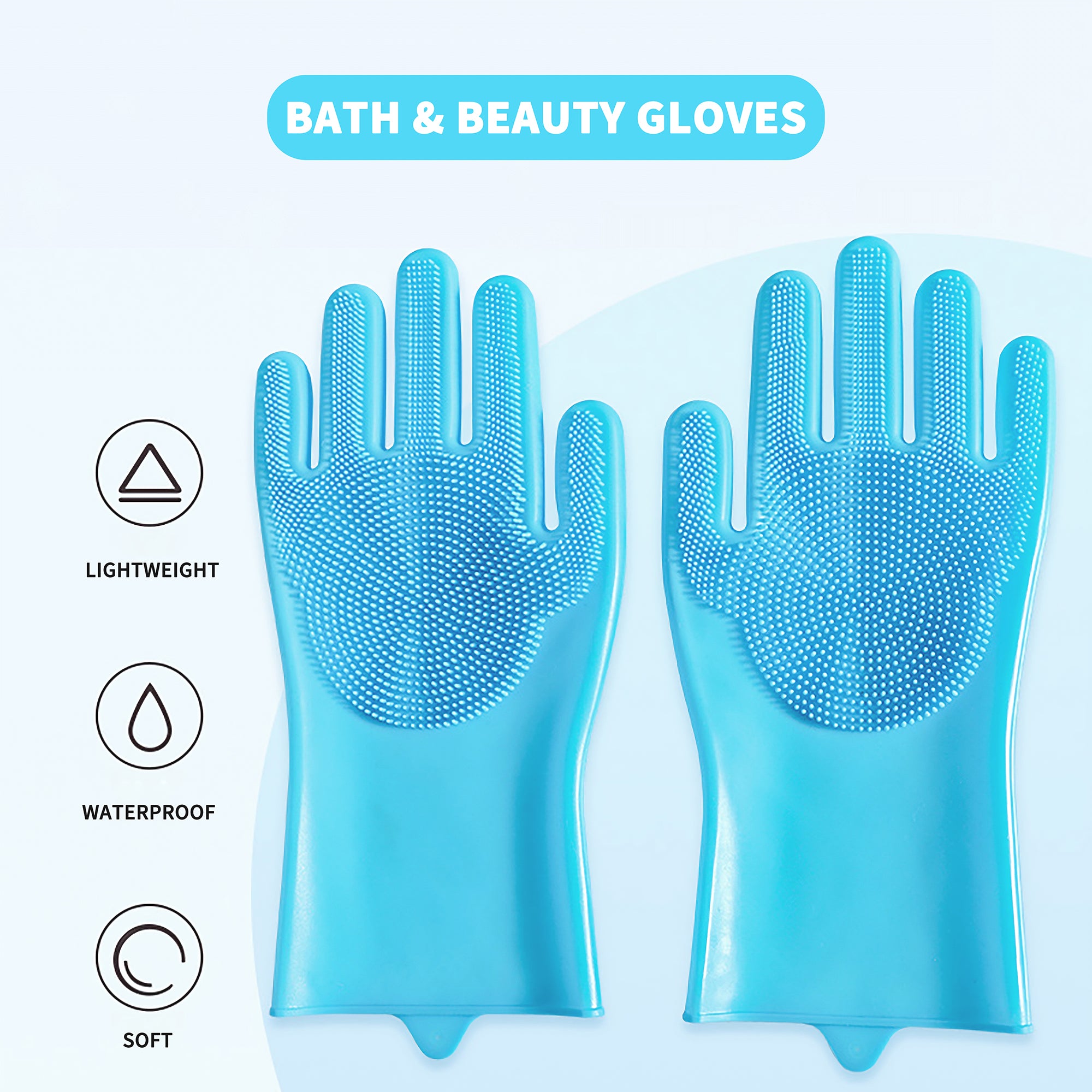 Pet Grooming Gloves - Cats Deshedding and Hair Removal Mittens - Dogs Bathing and Cleaning Massaging Brushes Gloves